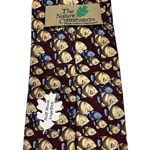 The Nature Conservancy Preservation Collection Half Moon Angelfish Silk Tie 57" - Picture 1 of 4
